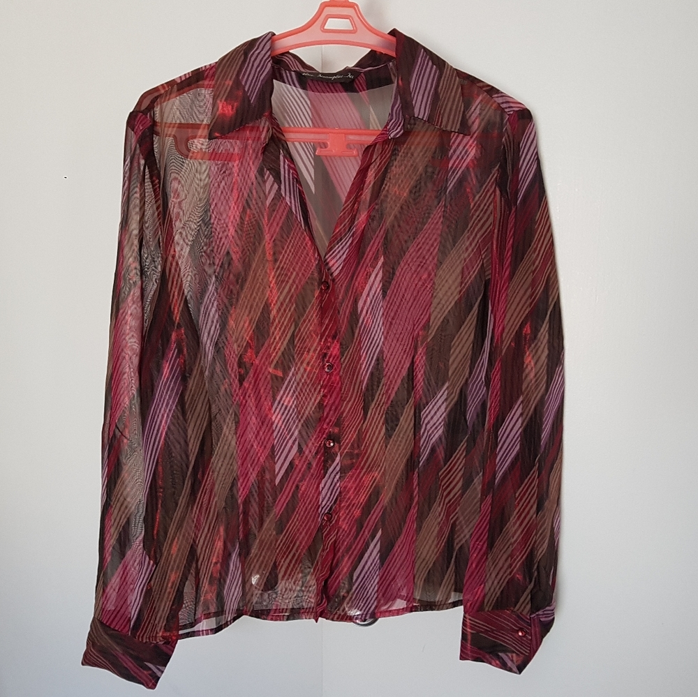 Vintage Accomplice sheer iridescent shirt